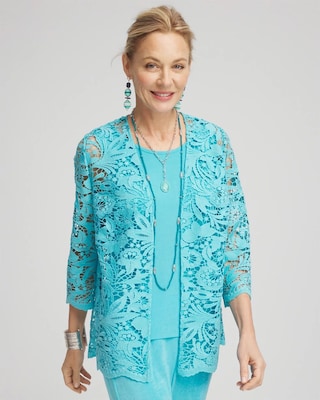 ジャケット・アウター MEDI LACE EMBROIDERY COLLAR JACKET leaf-embroidery-zip-up-jacket-